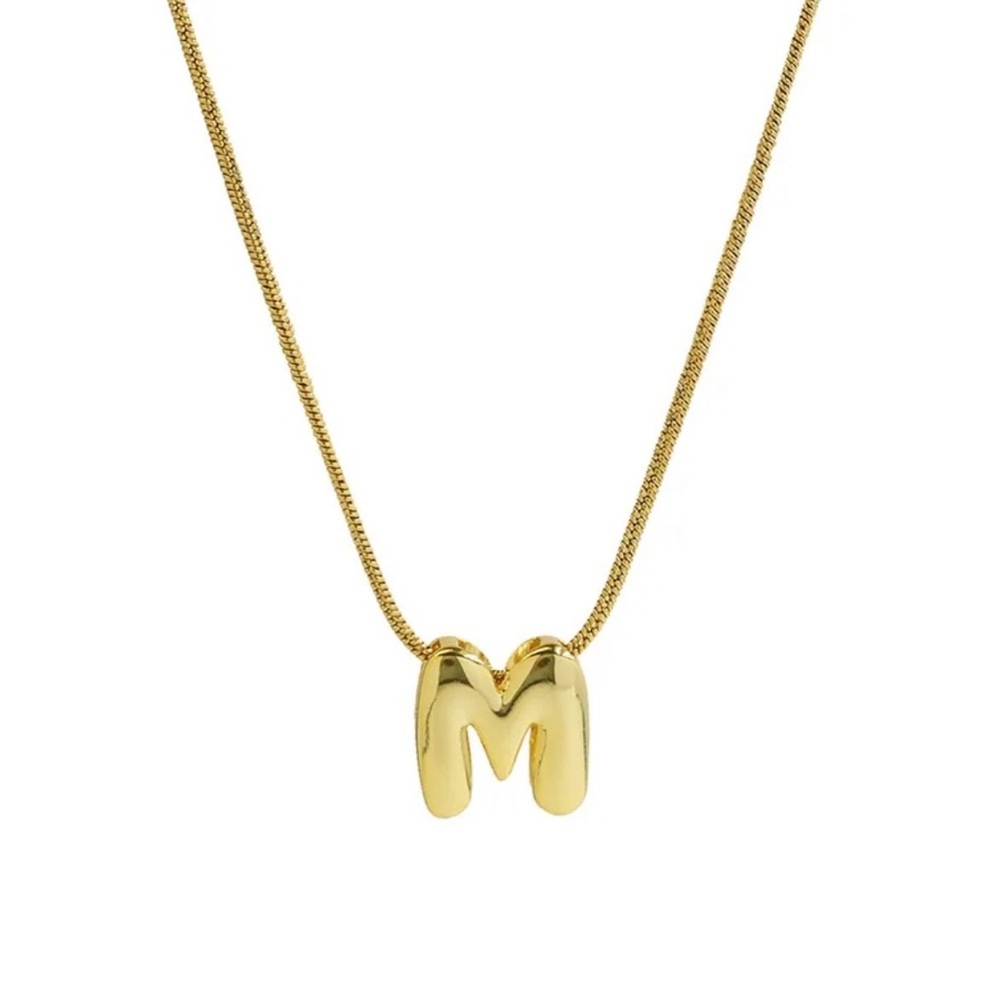 Gold Initial 'M' Necklace
